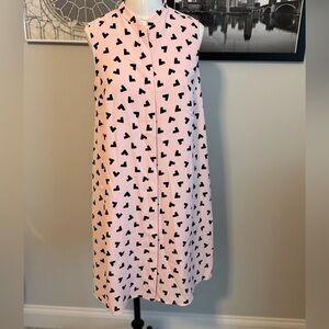 Anne Klein pink and black geometric “hearts” sleeveless dress size XS